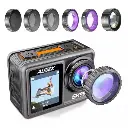 Ausek AT-S81TR Waterproof Dual Display 5K Action Camera With Filter
